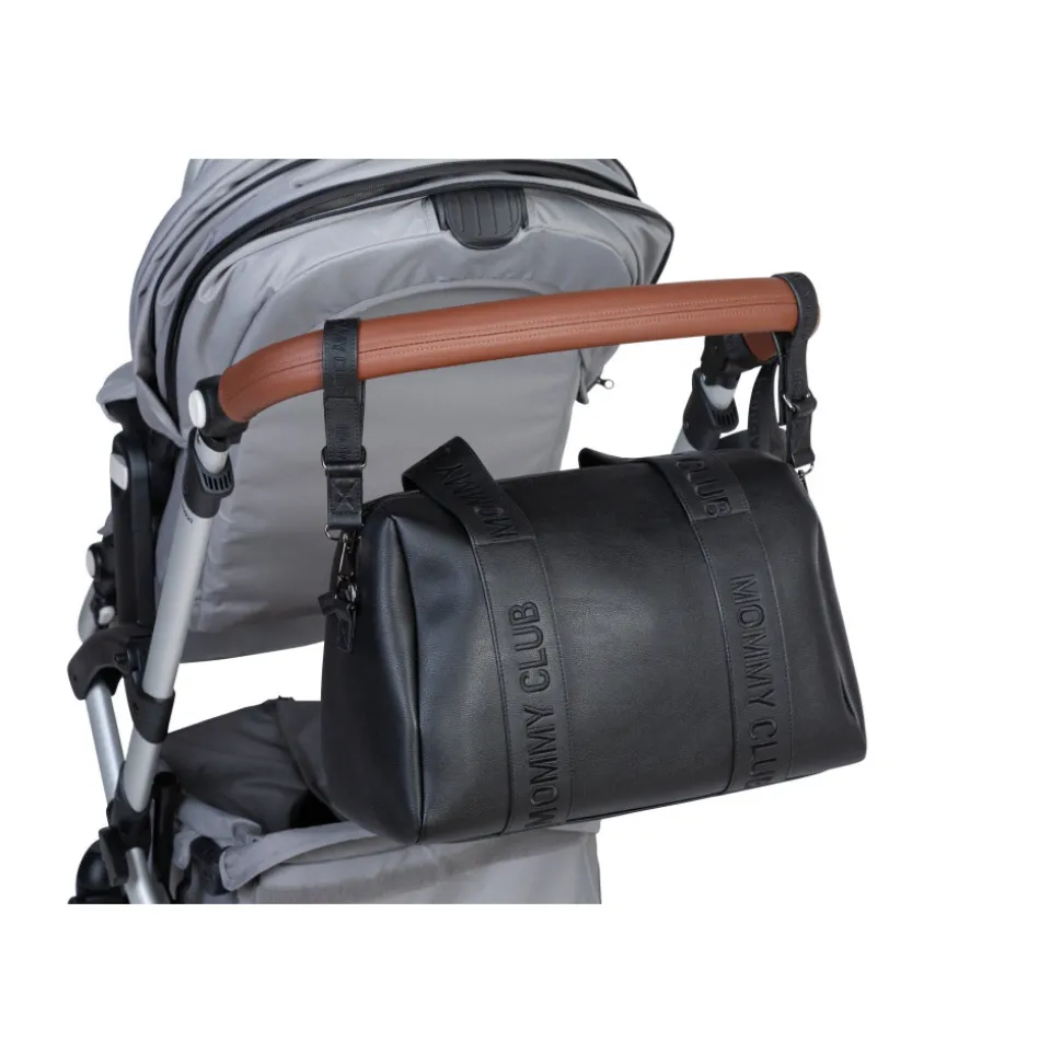 Sac à langer mommy club signature simili cuir noir