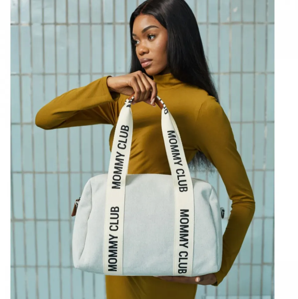 Sac à langer mommy club signature canvas écru