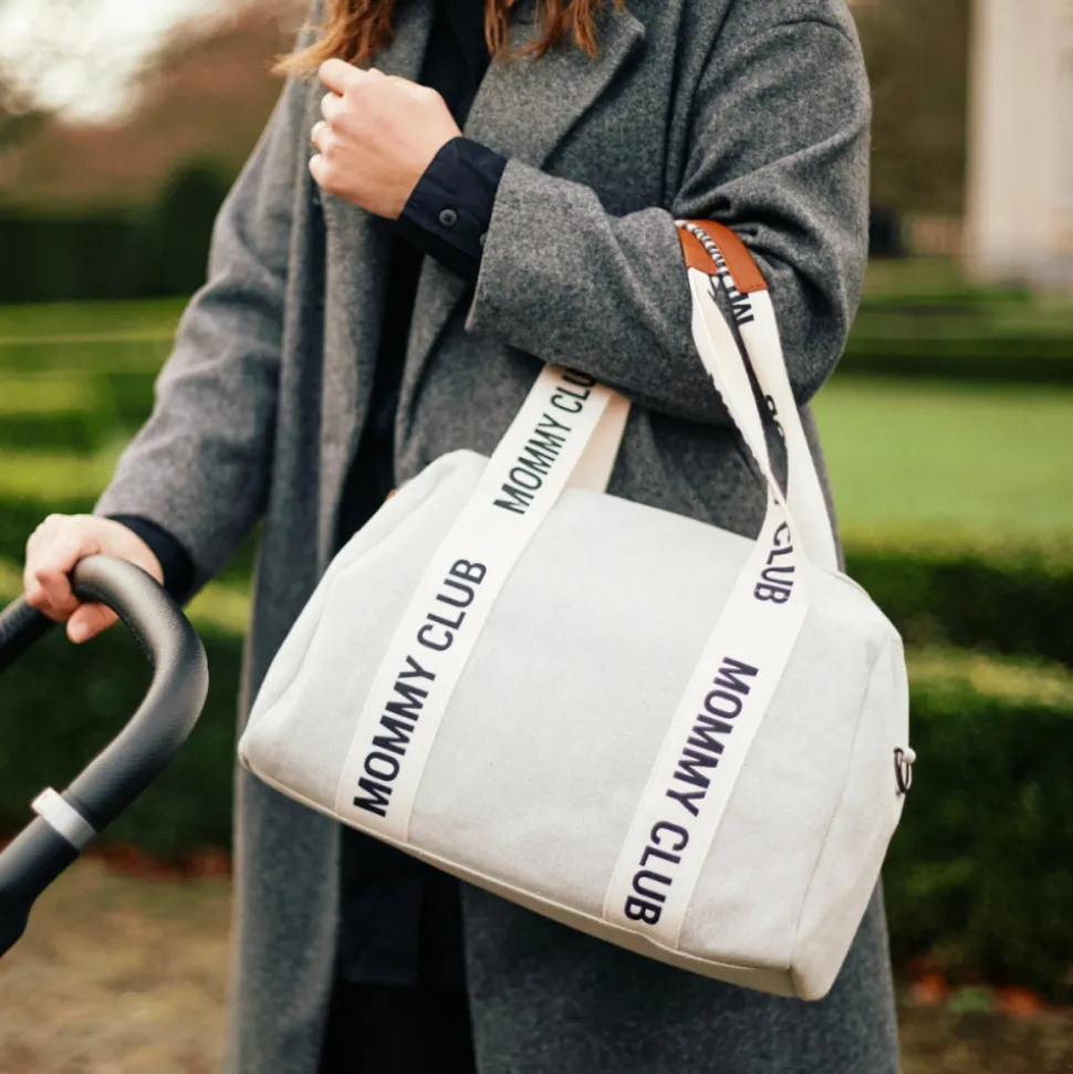 Sac à langer mommy club signature canvas écru