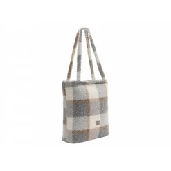 Sac à langer shopper bouclette carreaux