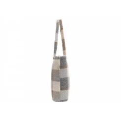 Sac à langer shopper bouclette carreaux