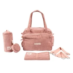 Sac à langer velours côtelé fluffy corduroy corail