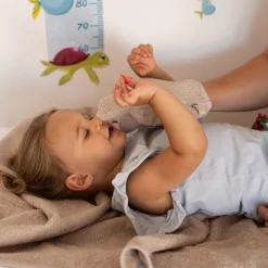 Serviette de bain bébé sable 70x140 cm