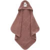 Serviette de bain à capuche 75x75 cm, rose lapin