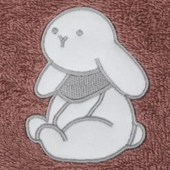 Serviette de bain à capuche 75x75 cm, rose lapin