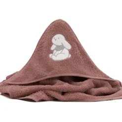 Serviette de bain à capuche 75x75 cm, rose lapin