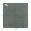 Serviette de bain enfant à capuche 75x75 cm, ours vert