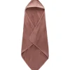 Serviette de bain enfant à capuche 75x75 cm, rose pissenlit