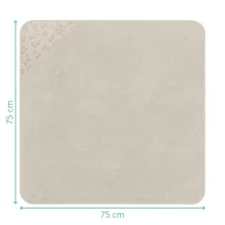 Serviette de bain enfant à capuche 75x75 cm, chien beige