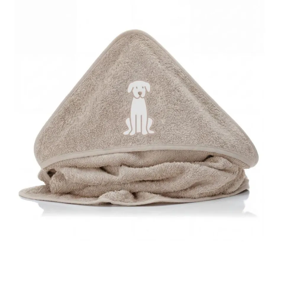 Serviette de bain enfant à capuche 75x75 cm, bello beige