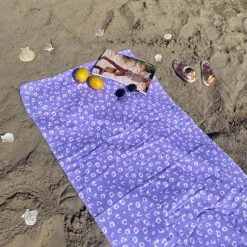 Serviette de plage coton 135 x 65 cm - léopard lila