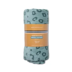 Serviette de plage coton 135 x 65 cm - léopard vert