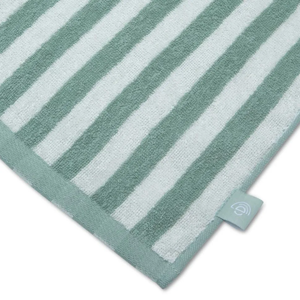 Serviette de plage coton 135 x 65 cm - rayures vertes