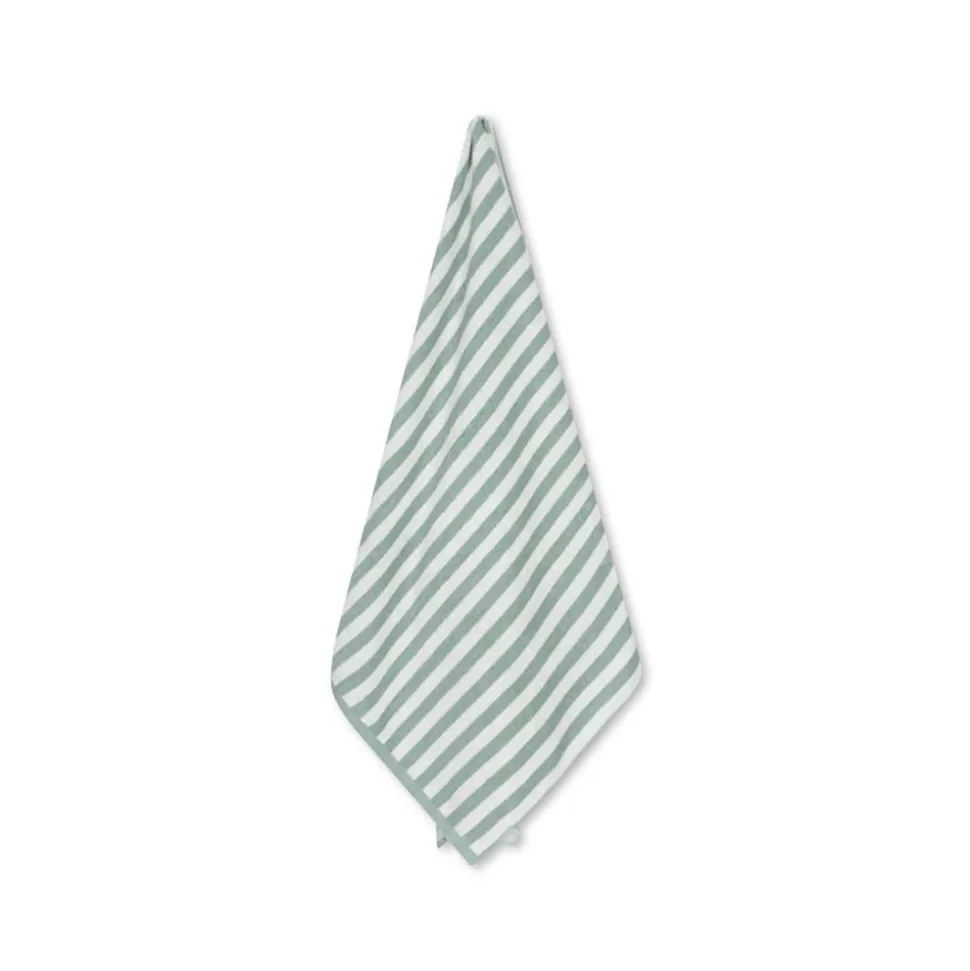 Serviette de plage coton 135 x 65 cm - rayures vertes