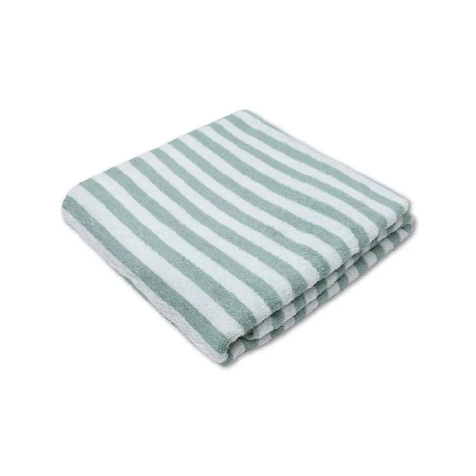 Serviette de plage coton 180 x 90 cm - rayures vertes