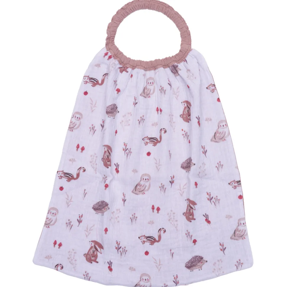 Serviette élastique enfant gaze de coton clairière/ mocha