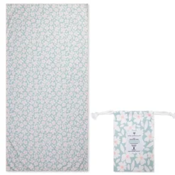 Serviette microfibre 180x90 cm - fleurs vertes