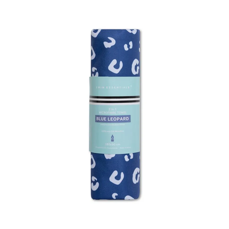 Serviette microfibre 180x90 cm - léopard bleu
