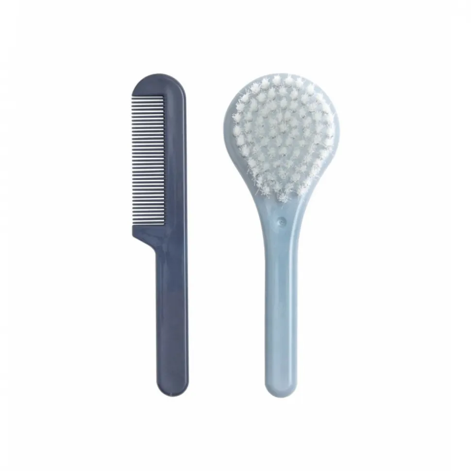 Set coiffure brosse et peigne - iron blue