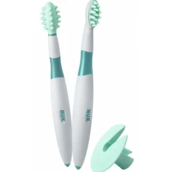 Set de brosses à dents vert et blanc