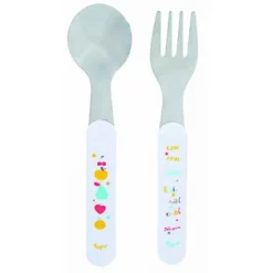 Set de 2 couverts inox motifs fruits