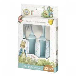 Set de 3 couverts pour bébé pierre lapin