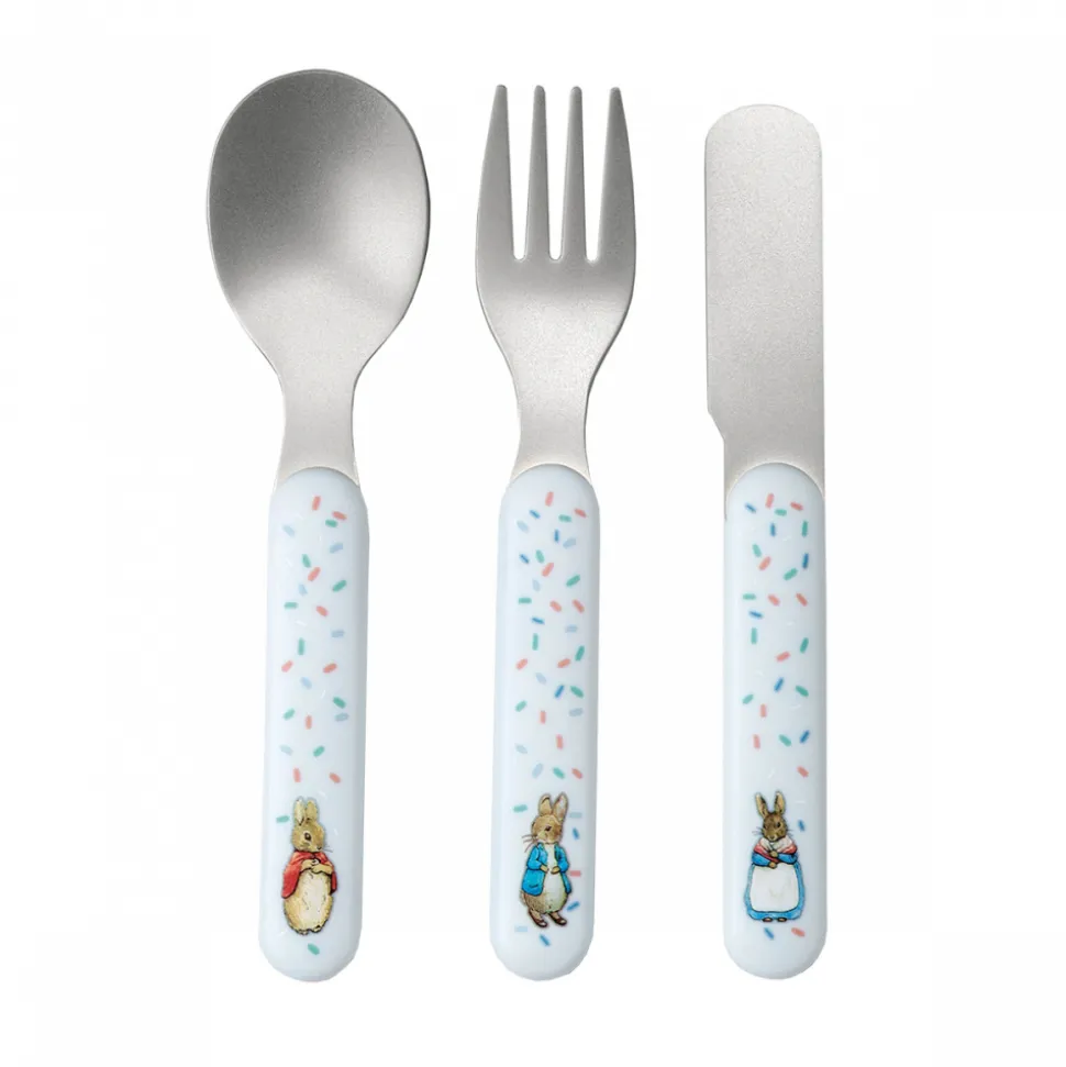 Set de 3 couverts pour bébé pierre lapin