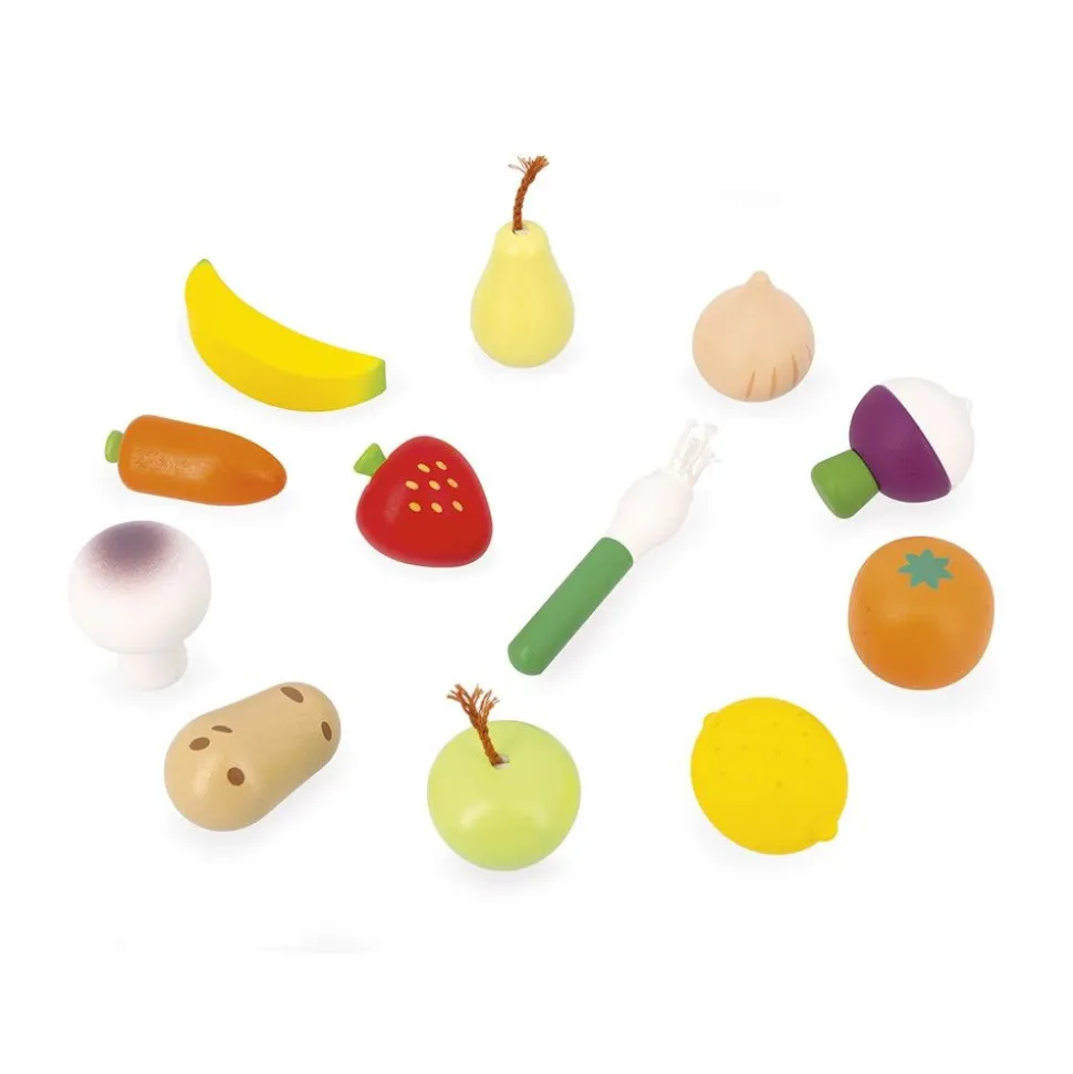 Set de 12 fruits et légumes pour enfant mamie soleil