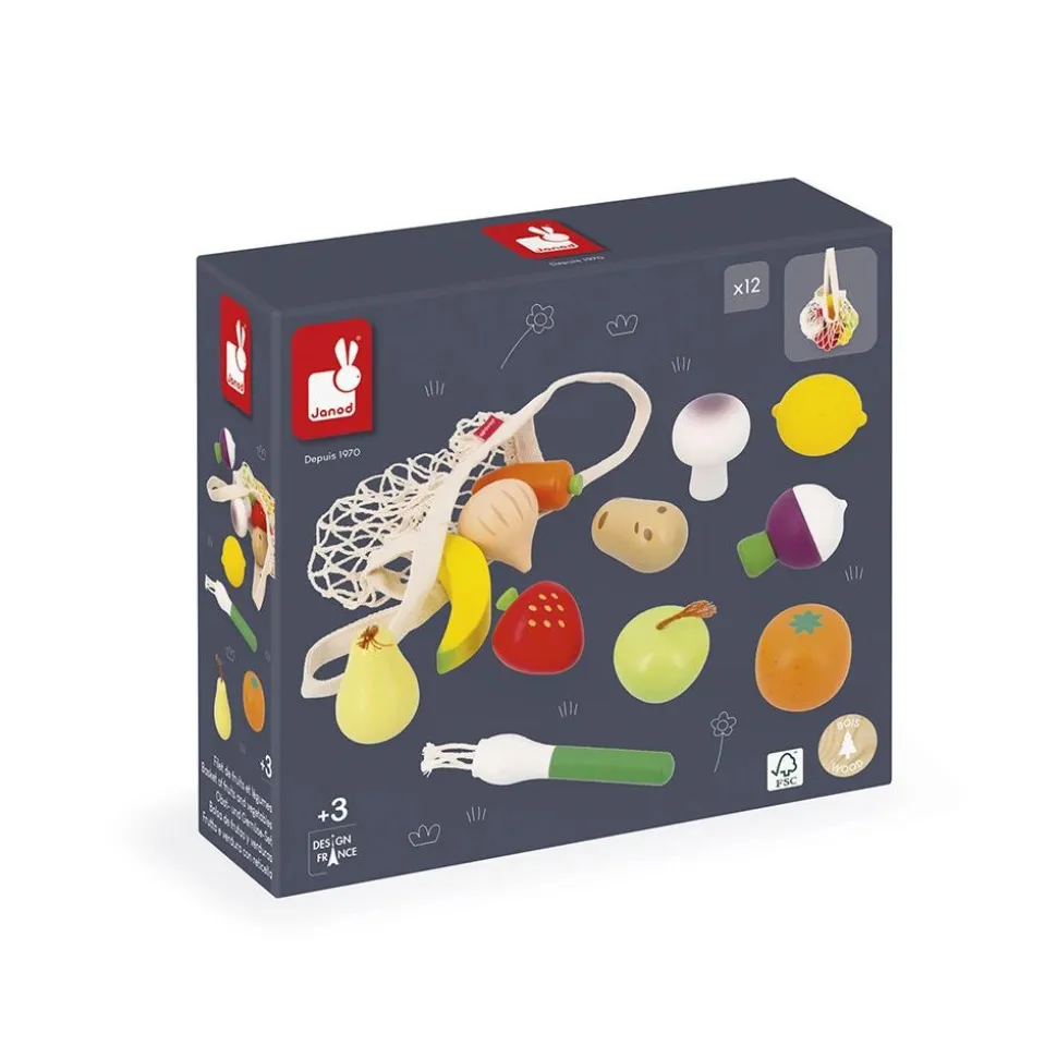 Set de 12 fruits et légumes pour enfant mamie soleil