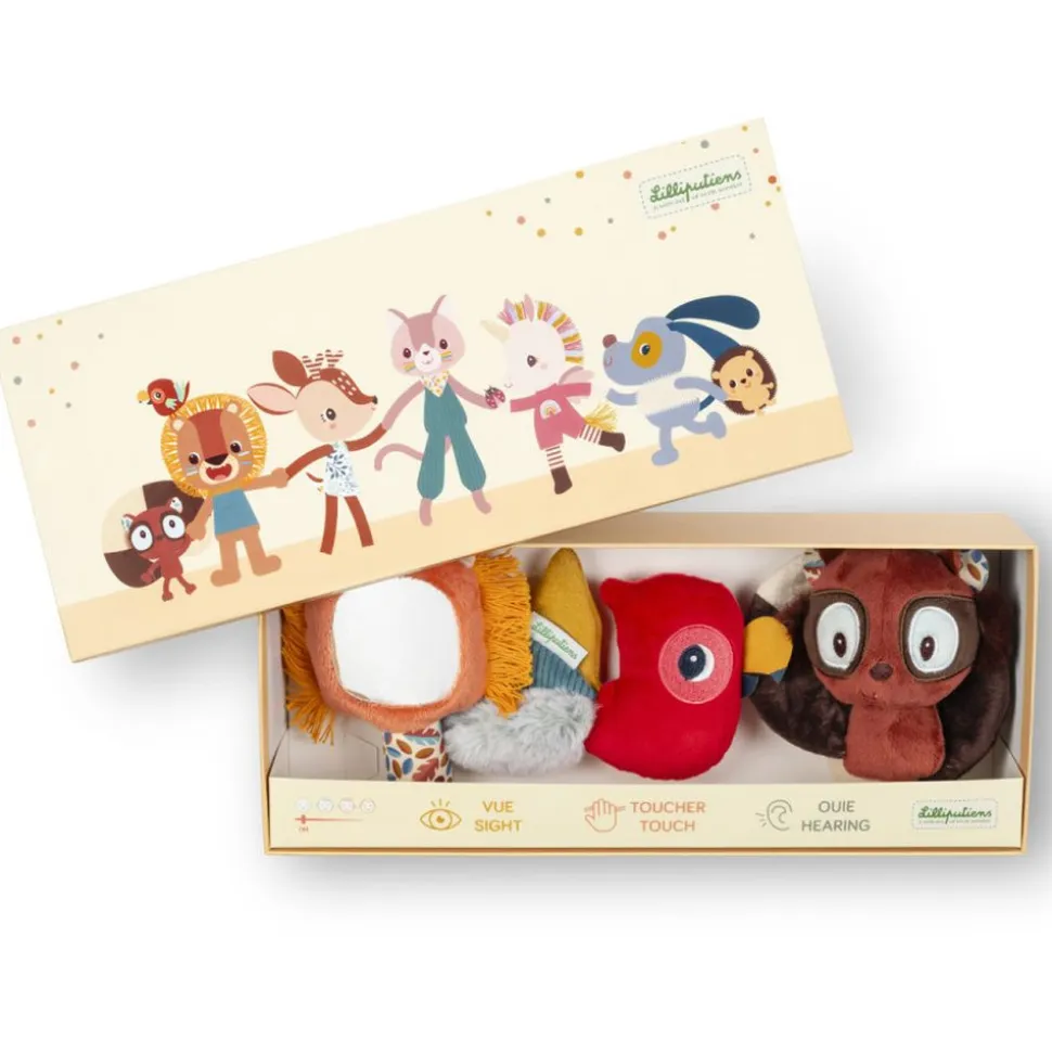 Set de 3 hochets sensoriels jack le lion