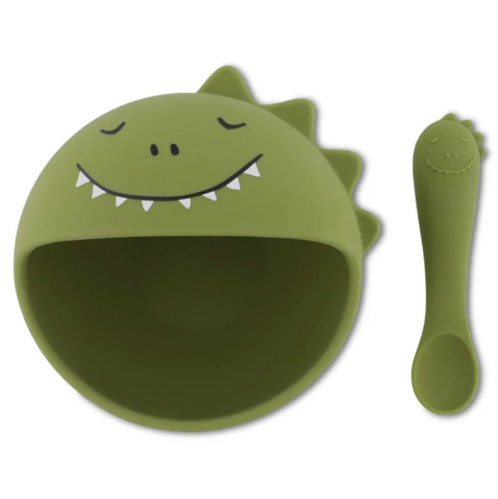 Set premier repas bébé en silicone - mr. dino
