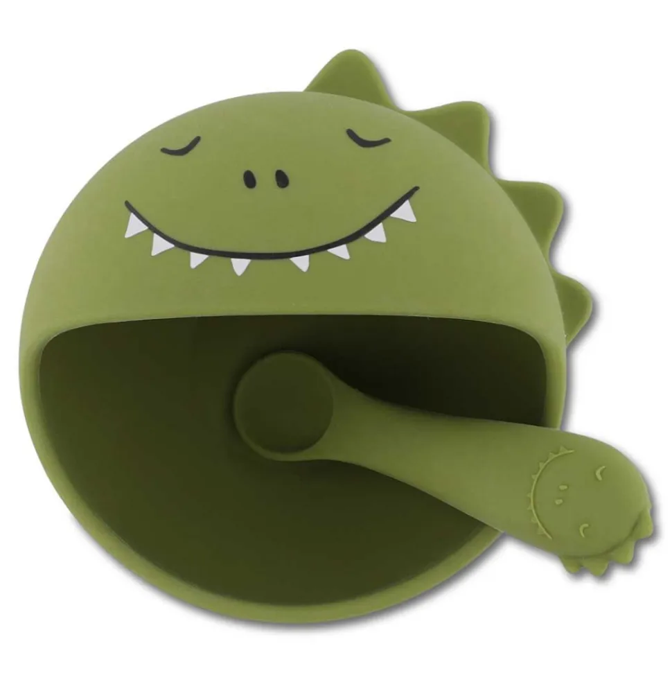 Set premier repas bébé en silicone - mr. dino