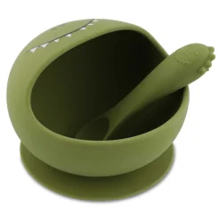 Set premier repas bébé en silicone - mr. dino