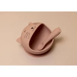 Set premier repas bébé en silicone - mrs. cat
