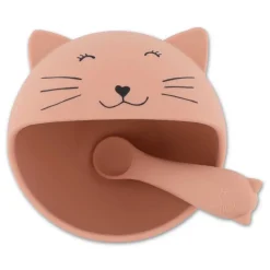 Set premier repas bébé en silicone - mrs. cat