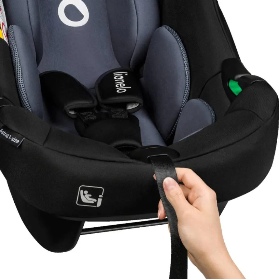 Siège-auto astrid i-size set black grey avec base isofix