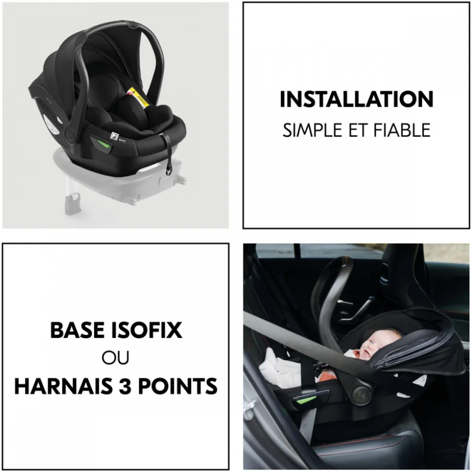 Siège auto bébé drive n care black
