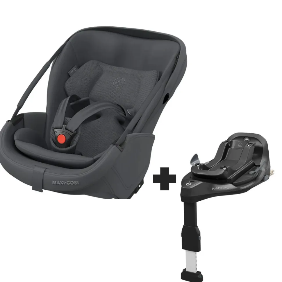 Siège auto coral slide pro moon graphite avec base