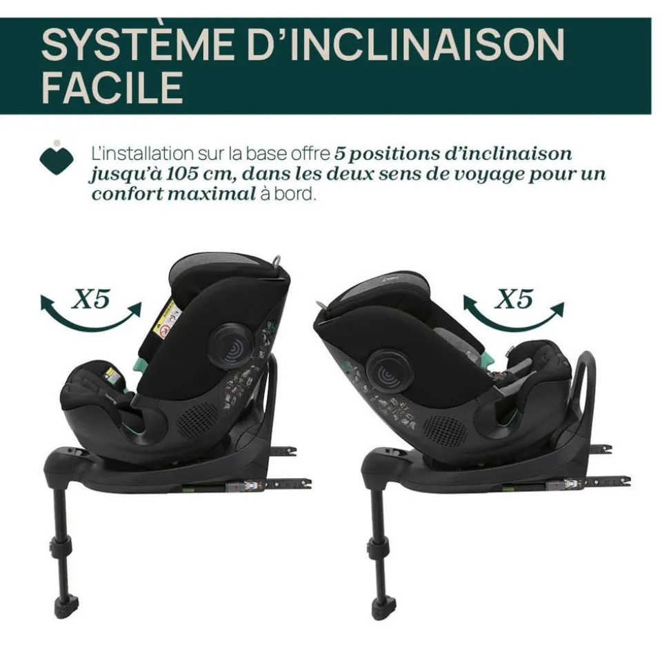 Siège auto fullseat 360 i-size avec base black satin