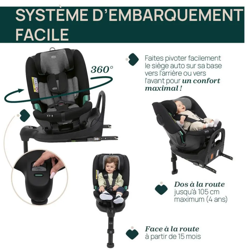 Siège auto fullseat 360 i-size black satin
