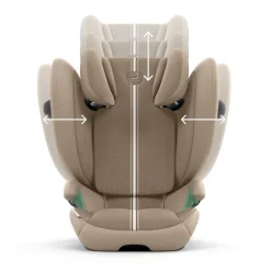 Siège auto pliable i-size solution g2 i-fix tissu plus almond beige