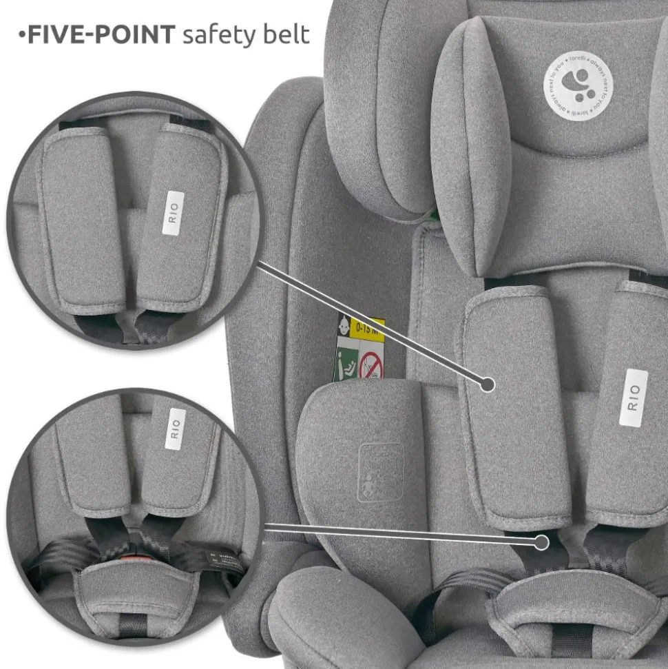 Siège auto rio 76-150 cm isofix gris