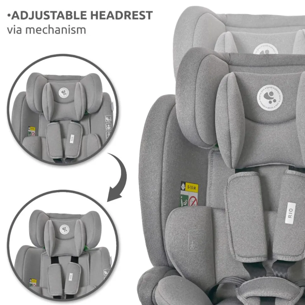Siège auto rio 76-150 cm isofix gris