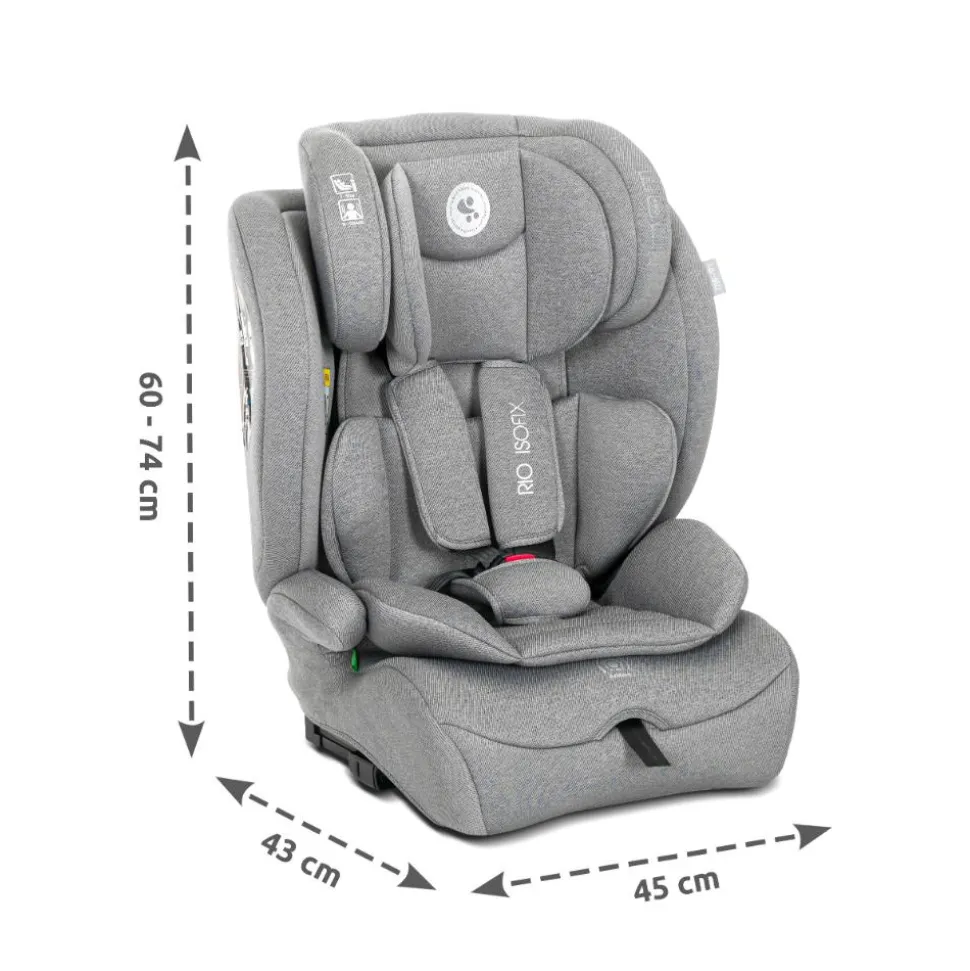 Siège auto rio 76-150 cm isofix gris