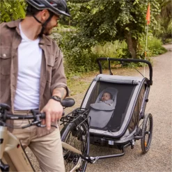 Siège bébé pour remorque de vélo baby lounger 2 grey