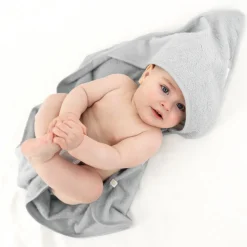 Sortie de bain enfant gris