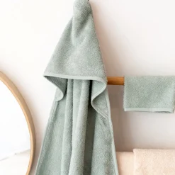 Sortie de bain enfant vert sauge