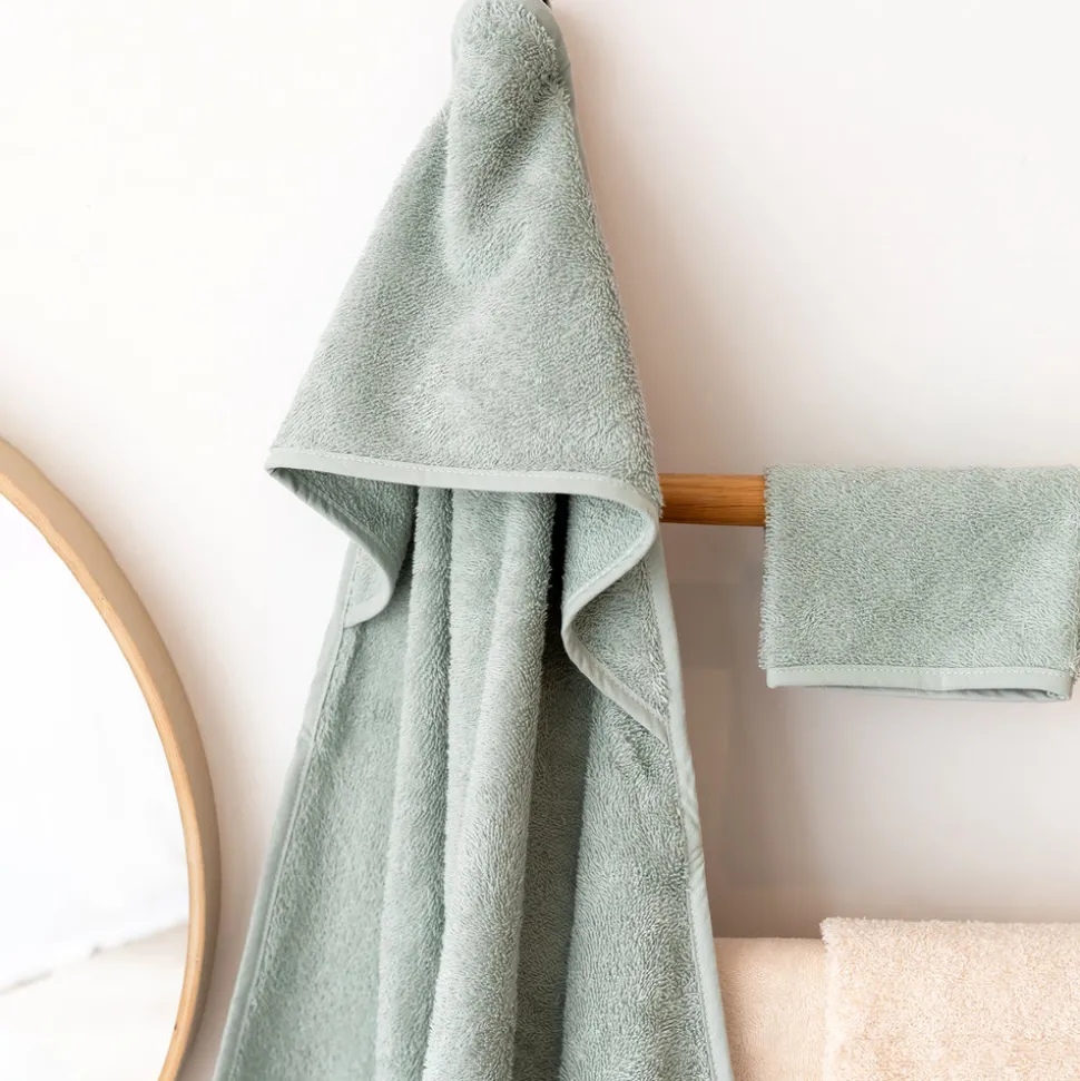 Sortie de bain enfant vert sauge