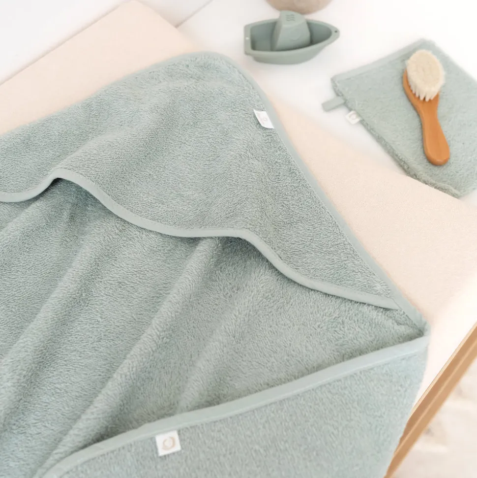 Sortie de bain enfant vert sauge