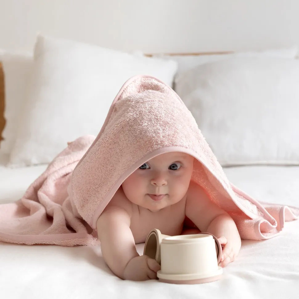 Sortie de bain enfant vieux rose